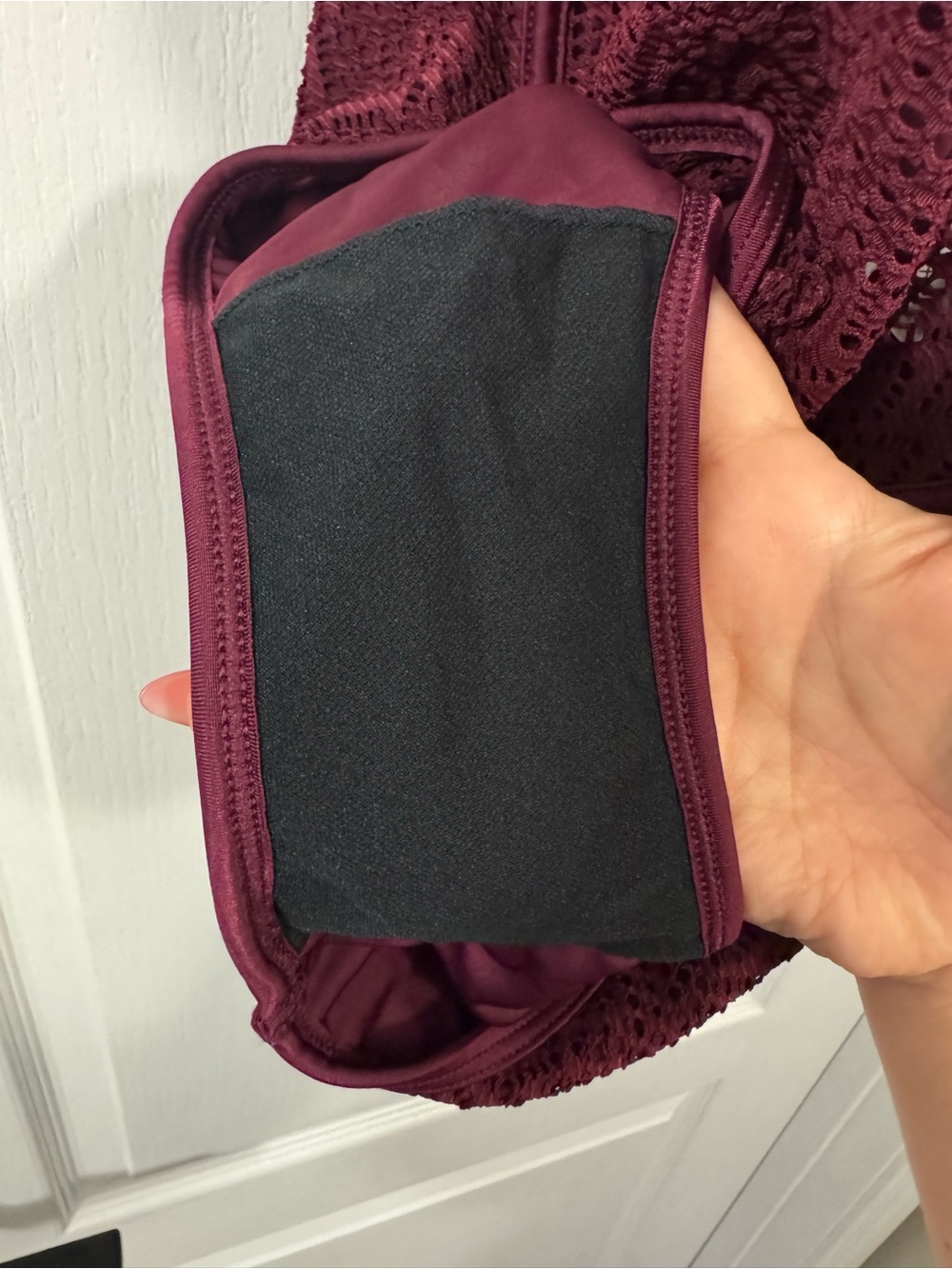 Lace One-Piece Swimsuit in Deep Burgundy - Picture 8 of 11